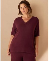 Live Unlimited London - Burgundy V Neck Supersoft T-Shirt - Lyst