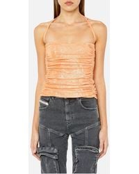 DIESEL - T-Dru Laminated Jersey Halter Neck Sleeveless Vintage Party Tops - Lyst