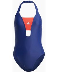 adidas - Color Block Halter Neck One Piece Swimsuit - Lyst