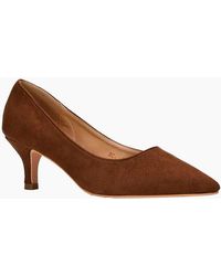 XY London - Ladies Cali Suedette Pointed Kitten Heel Court Shoes - Lyst