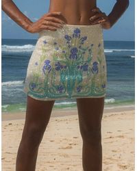 Oceanus - Venice Hand-Embroidered Co-Ord Skirt - Lyst