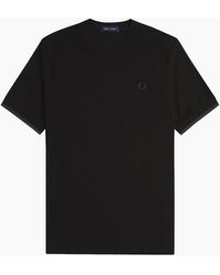 Fred Perry - Tipped Cuff Honeycomb Pique T-Shirt - Lyst