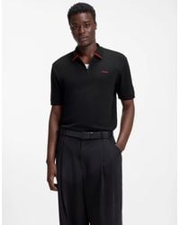 BOSS - Hugo Dalomino Short Sleeve Zip Placket Polo Shirt With Contrast Logo - Lyst