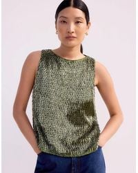 Ro&zo - Sequinned Bead-Embellished Top - Lyst