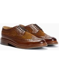 Chapman & Moore - Longwing Brogue Leather/Suede Mahogany/Tobacco Shoes - Lyst