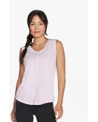 Skechers - W1Tt128/Prlv Diamond Wash Hatha V-Neck Tank Orchid Hush - Lyst