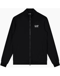 EA7 - Lightweight Full Zip Funnel Neck Sweatshirt - Lyst