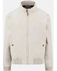 Fynch-Hatton - Stand Collar Harrington Jacket Cement - Lyst