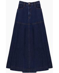 Ro&zo - Dark- Denim Flared Maxi Skirt - Lyst