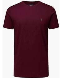 AllSaints - T Shirts Lycra Stretch Cotton Crew Neck Short Sleeve Summer Tee - Lyst