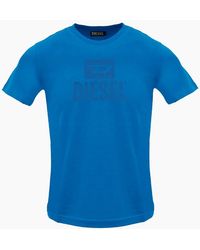 DIESEL - Monotone Logo Sapphire T-Shirt - Lyst