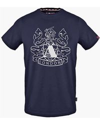 Aquascutum - Crew Neck Ribbed Collar Short Sleeve Jersey T-Shirt - Lyst