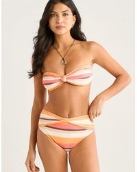 Gini London - Multi Colour Twist Front Stripe Bikini Bottom - Lyst