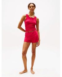 Tommy Hilfiger - Logo Racerback Pyjama Set Vivacious - Lyst