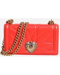 Dolce & Gabbana - Devotion Quilted Lamb Leather Crossbody Bag - Lyst