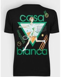 CASABLANCA - Tennis Printed Fitted T-Shirt - Lyst
