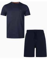 BOSS - Tales Sewalk Cotton Relaxed Fit Short Set - Lyst