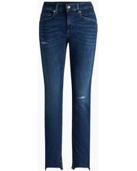 BOSS - Distressed Slim Fit Five Pocket Jeans - Lyst