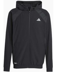 adidas - Tech Printed Logo Hooded Neck Long Sleeve Athletic Top - Lyst