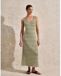 Ro&zo - Khaki Diamond-Stripe Knitted Dress - Lyst