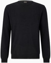 BOSS - Regular Fit Long Sleeve Crew Neck Sweater - Lyst