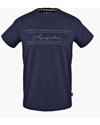 Aquascutum - Signature Print Crew Neck Short Sleeve Jersey T-Shirt - Lyst