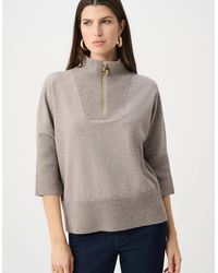 Joseph Ribkoff - Brushed Viscose And Nylon Funnel Neck Sweater - Lyst