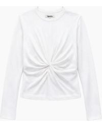 Ro&zo - Twist-Front Long-Sleeve Cotton T-Shirt - Lyst
