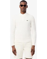 Lacoste - Cable Knit Cotton Jumper - Lyst