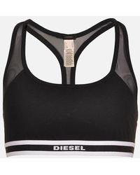 DIESEL - Miley Cotton Stretch Mesh Bralette - Lyst