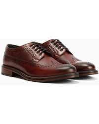 Ben Sherman - Archie Brogue Leather Burgundy Lace-Up Shoes - Lyst