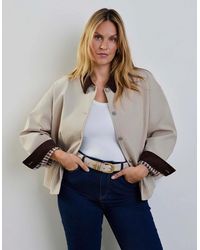 Live Unlimited London - Oatmeal Cord Collar Jacket - Lyst