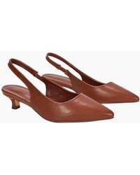XY London - Ladies Leila Sling Back Low Kitten Heel Court Shoes - Lyst