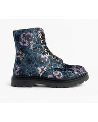 Heavenly Feet - Mdnght Justina2 Viola Velour Ankle Boots Midnight - Lyst