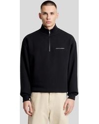 Lyle & Scott - Heavyweight Script 1/4 Zip Sweatshirt - Lyst