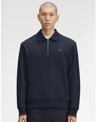 Fred Perry - Relaxed Fit Long Sleeve Logo Detail Sweatshirt - Lyst