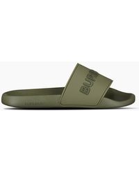 Burberry - Logo Tech Furley Sliders Khaki - Lyst
