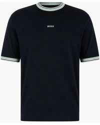 BOSS - Boss Te Blocks Tipped T-Shirt Dark - Lyst