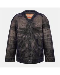 DIESEL - Solid Patterned Denim Jacket - Lyst