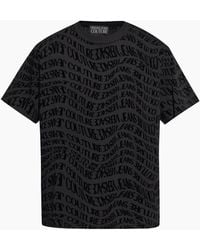 Versace - Regular Fit Liquify All Over Logo T-Shirt - Lyst