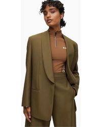 BOSS - Jigago Alica Solid Patterned Blazer - Lyst