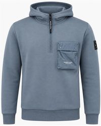 Marshall Artist - Centro 1/4 Zip Hooded Sweatshirt Storm - Lyst