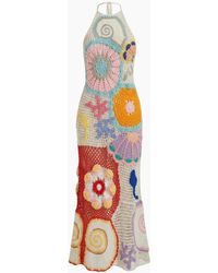Oceanus - Kaia Crochet Coral Multi Maxi Dress - Lyst