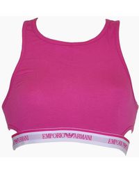 Emporio Armani - Visibility Stretch Cotton Bralette - Lyst