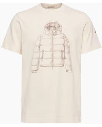 Moncler - Printed Cotton T-Shirt - Lyst