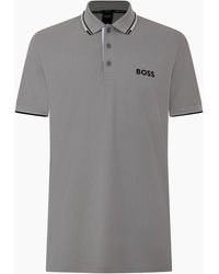 BOSS - Wordmark Collared Neck Short Sleeve Regular Fit Shirt - Lyst