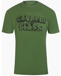 Roberto Cavalli - Cavalli Class Smoke Bold Logo Military T-Shirt - Lyst