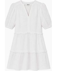 Ro&zo - Ivory Cheesecloth Frill-Detail Mini Dress - Lyst
