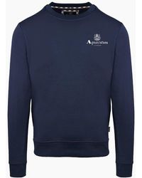 Aquascutum - Crew Neck Ribbed Collar Long Sleeve Sweatshirt - Lyst