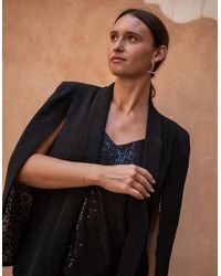 Gini London - Tailored Cape With Leopard Print Lining - Lyst